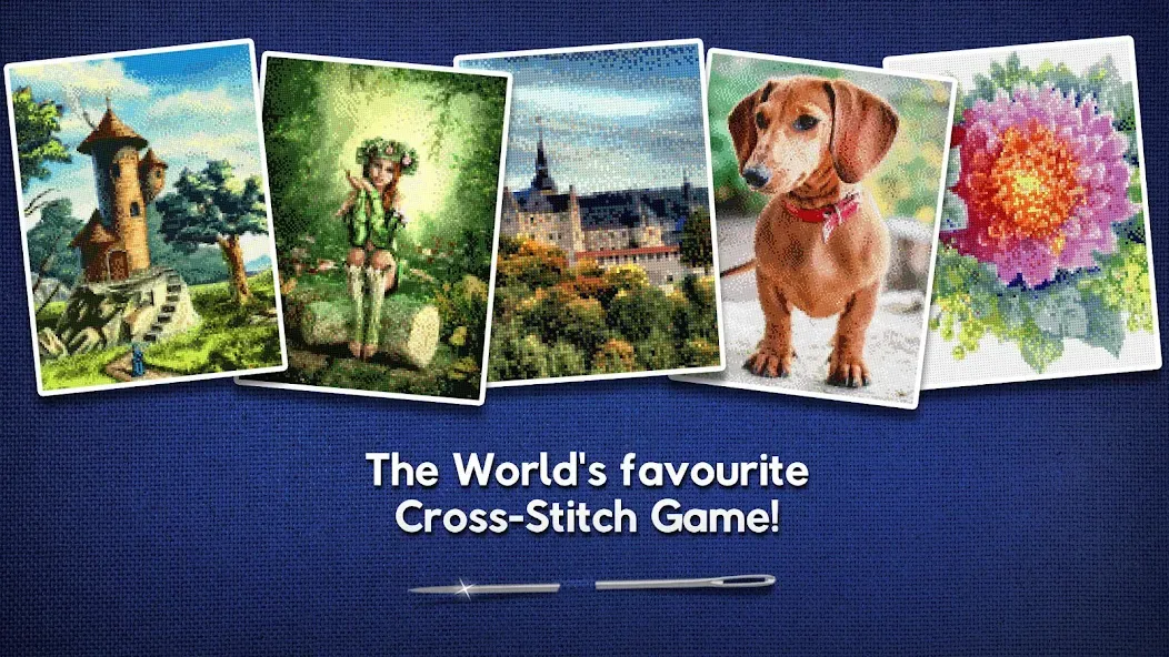 Cross-Stitch World [MOD: безлимитные нитки и открыты все узоры] (Бесплатно / APK) — скриншот 1