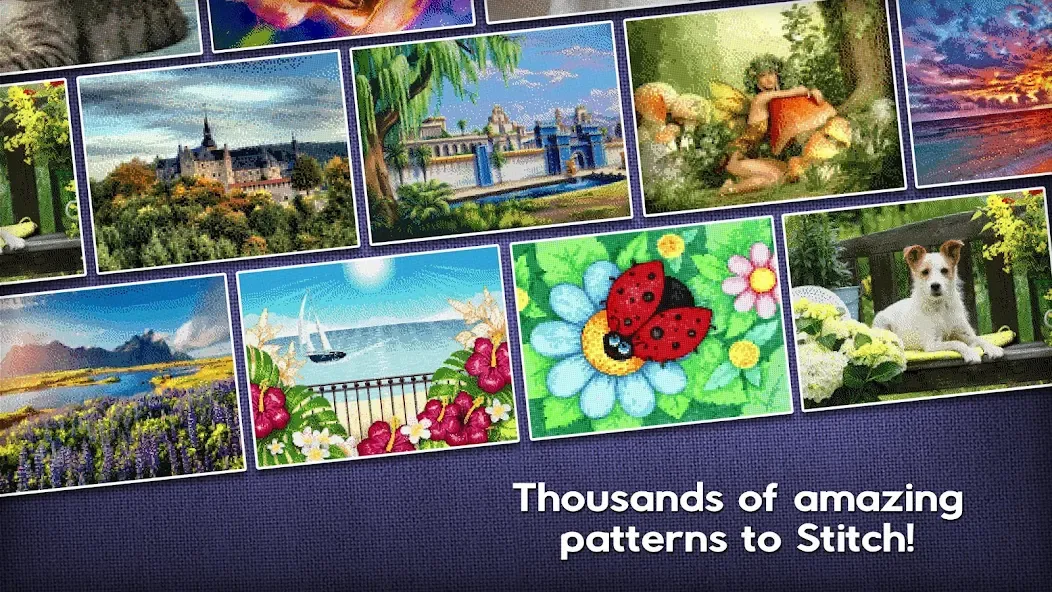 Cross-Stitch World [MOD: безлимитные нитки и открыты все узоры] (Бесплатно / APK) — скриншот 3