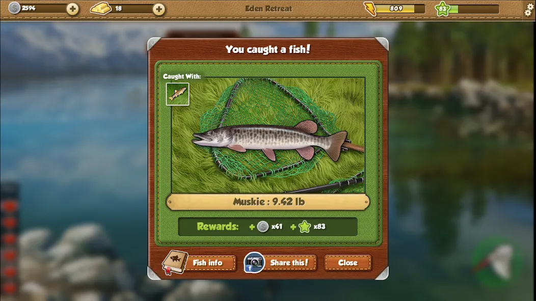 Fishing World [MOD: безлимитные деньги и ресурсы] на Андроид — скриншот 2