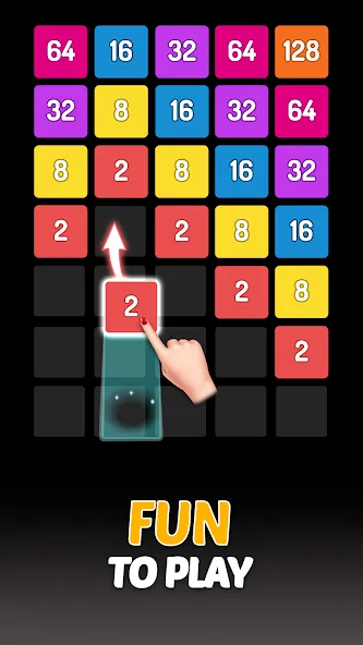 Скачать X2 Blocks - 2048 Number Game [MOD: без рекламы и бесконечные ходы] — скриншот 1