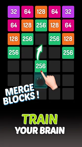 Скачать X2 Blocks - 2048 Number Game [MOD: без рекламы и бесконечные ходы] — скриншот 2