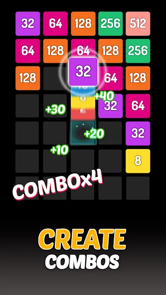 Скачать X2 Blocks - 2048 Number Game [MOD: без рекламы и бесконечные ходы] — скриншот 3