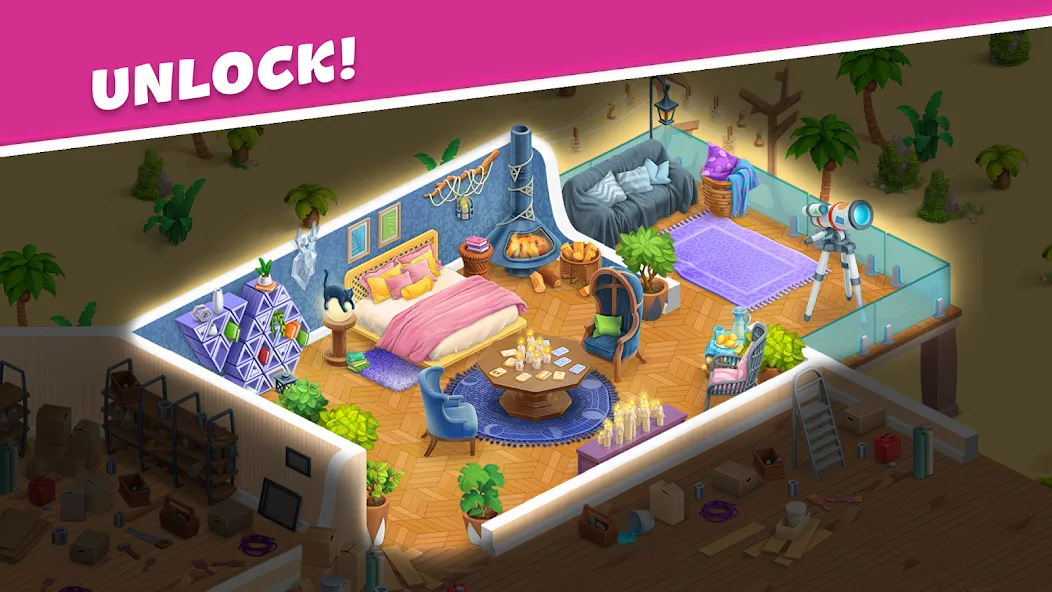 Open House: Match 3 puzzles [MOD: безлимитные монеты и ходы] — Скачать бесплатно (APK) — скриншот 4