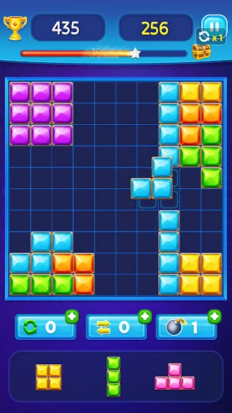 Скачать взлом Block Puzzle - Gem Block [MOD: без рекламы и бесконечные подсказки] — скриншот 2