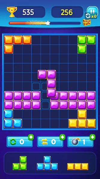 Скачать взлом Block Puzzle - Gem Block [MOD: без рекламы и бесконечные подсказки] — скриншот 3