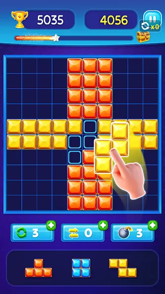 Скачать взлом Block Puzzle - Gem Block [MOD: без рекламы и бесконечные подсказки] — скриншот 5