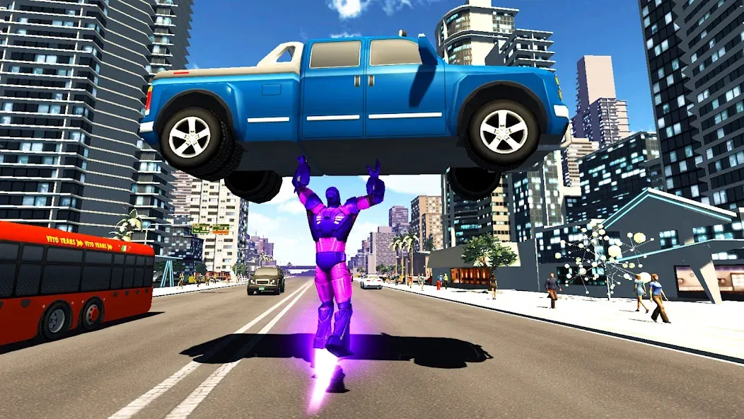 Скачать Super city hero:Iron Hero War [MOD: безлимитные деньги и алмазы] на телефон — скриншот 3
