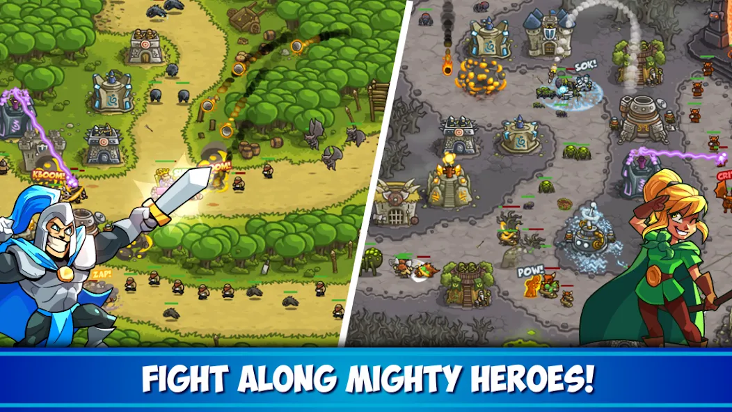Взломанная Kingdom Rush Tower Defense TD [MOD: безлимитные деньги и все башни открыты] на Андроид — скриншот 3