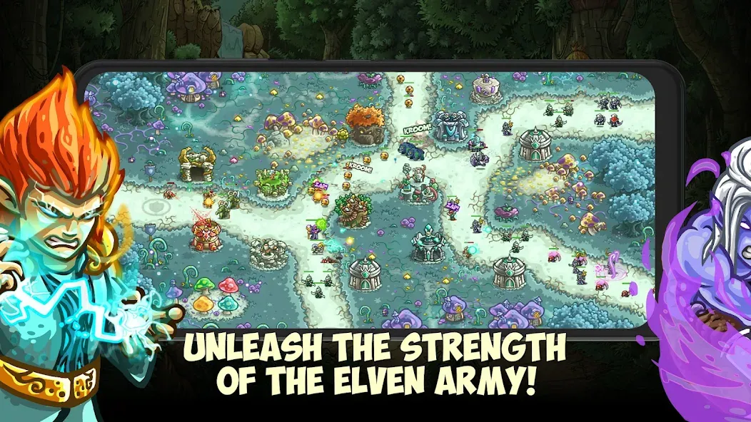 Взломанная Kingdom Rush Origins TD [MOD: безлимитные деньги и все герои] на Андроид — скриншот 2