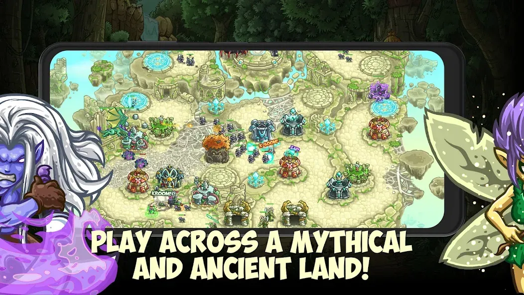 Взломанная Kingdom Rush Origins TD [MOD: безлимитные деньги и все герои] на Андроид — скриншот 3