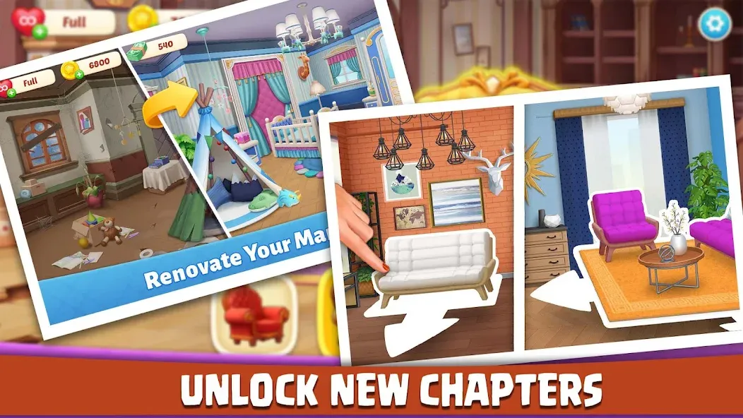 Скачать взлом House Design: Redecor Makeover [MOD: безлимитные деньги и открыты все уровни] — скриншот 3