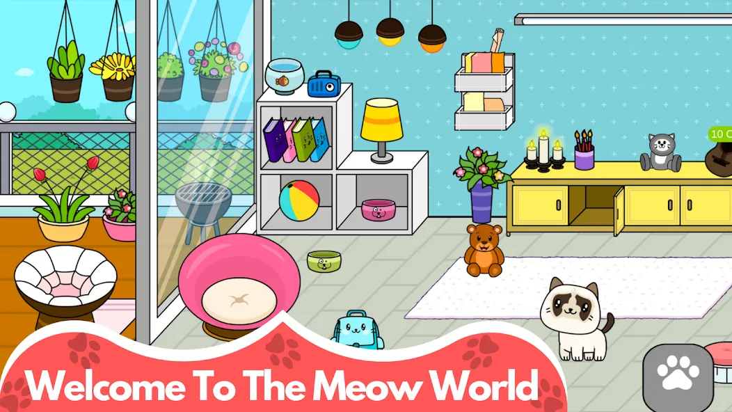 My Cat Town - Cute Kitty Games [MOD: много монет и все предметы открыты] последняя версия — скриншот 1