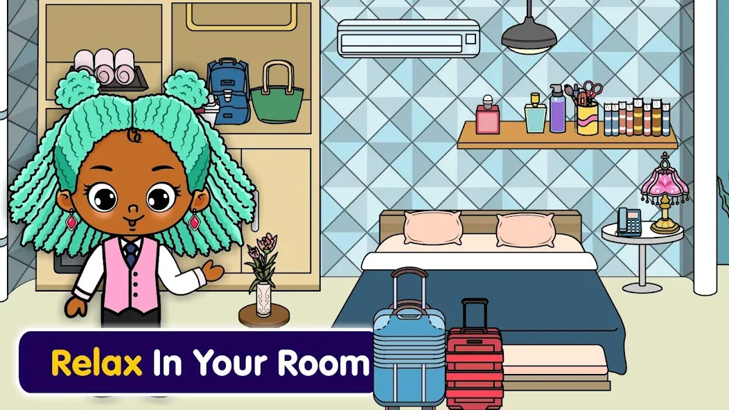 Tizi Town - My Hotel Games [MOD: открыты все номера и бесконечные деньги] (Бесплатно / APK) — скриншот 1