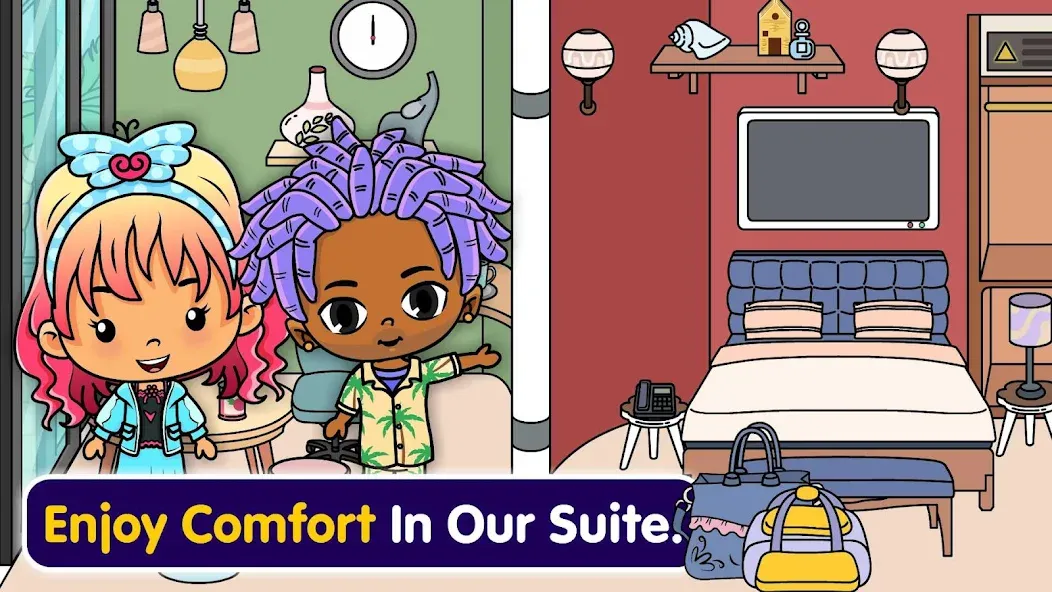 Tizi Town - My Hotel Games [MOD: открыты все номера и бесконечные деньги] (Бесплатно / APK) — скриншот 2