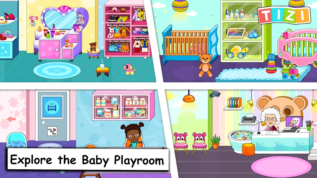 Скачать взлом My Tizi Town Daycare Baby Game [MOD: безлимитные монеты и все предметы] — скриншот 1