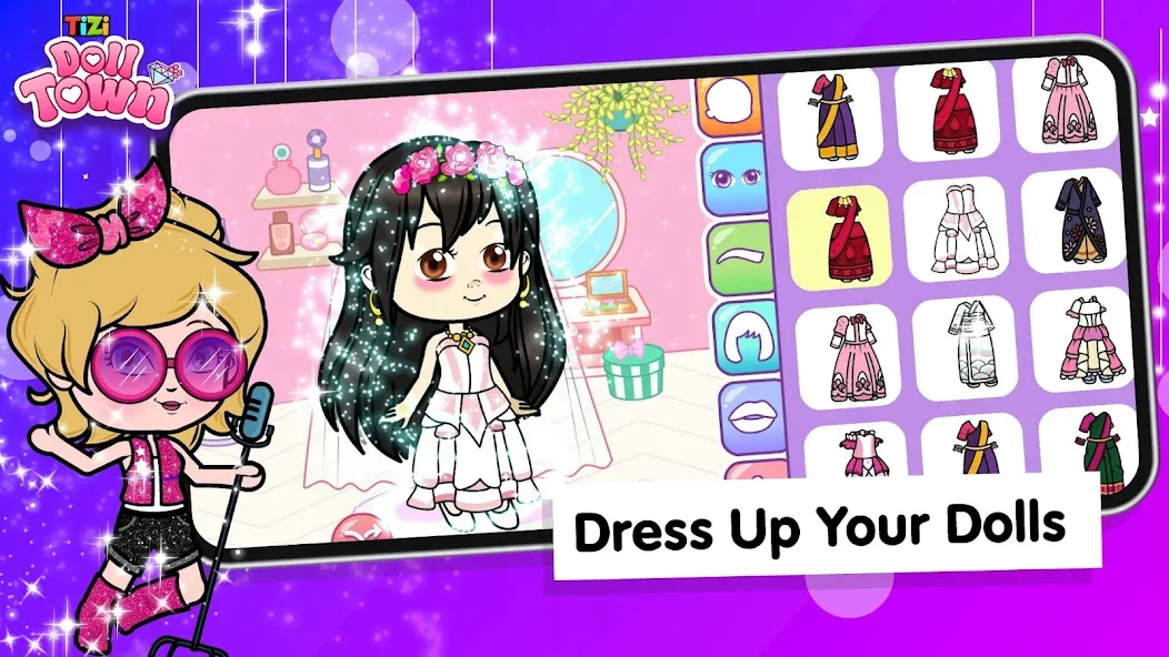 Tizi Town: Doll Dress Up Games [MOD: открыты все наряды и локации] — Скачать бесплатно (APK) — скриншот 3
