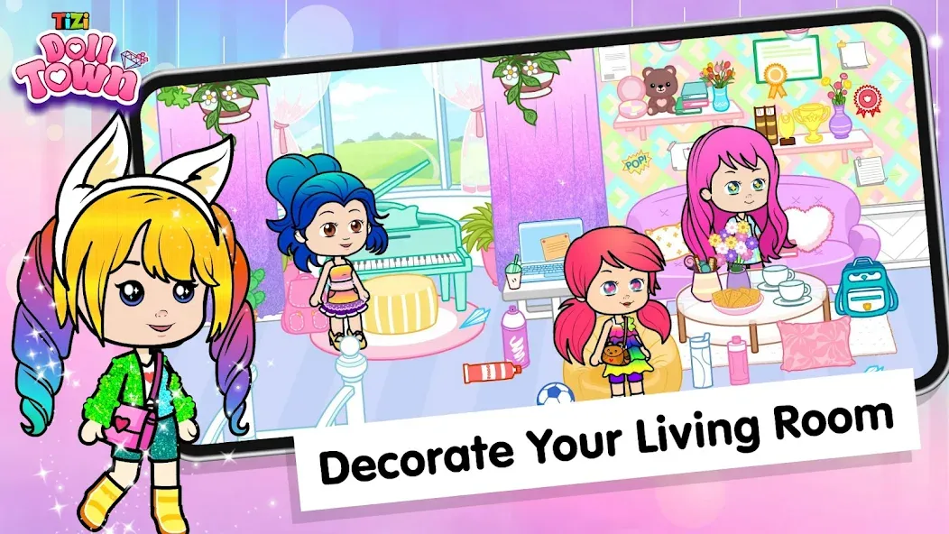 Tizi Town: Doll Dress Up Games [MOD: открыты все наряды и локации] — Скачать бесплатно (APK) — скриншот 4