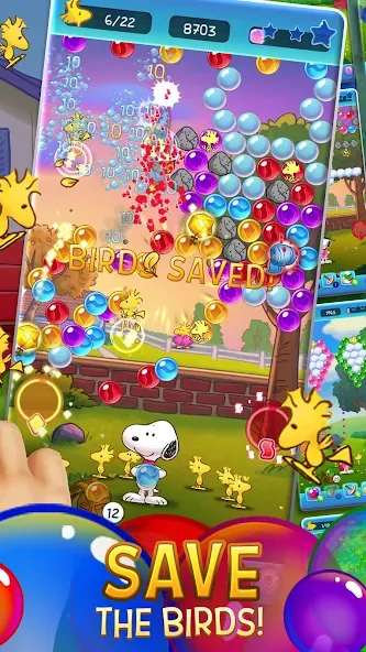 Bubble Shooter - Snoopy POP! [MOD: безлимитные жизни и монеты] — Скачать бесплатно (APK) — скриншот 2