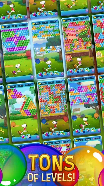 Bubble Shooter - Snoopy POP! [MOD: безлимитные жизни и монеты] — Скачать бесплатно (APK) — скриншот 3