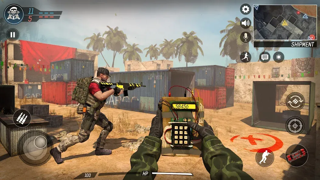 Скачать Gun Game: Hero FPS Shooter [MOD: безлимитные патроны и мощное оружие] на телефон — скриншот 4