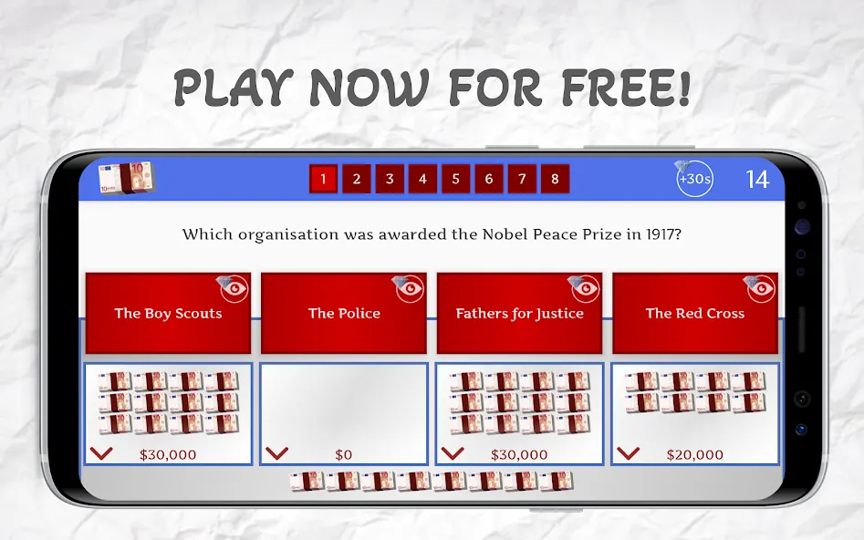 Скачать взлом Money Drop - Trivia Quiz Game [MOD: безлимитные деньги и подсказки] — скриншот 3