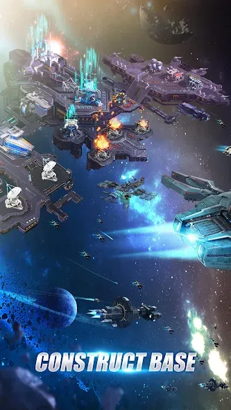 Galaxy Battleship [MOD: безлимитные ресурсы и мощный флот] на Андроид — скриншот 1