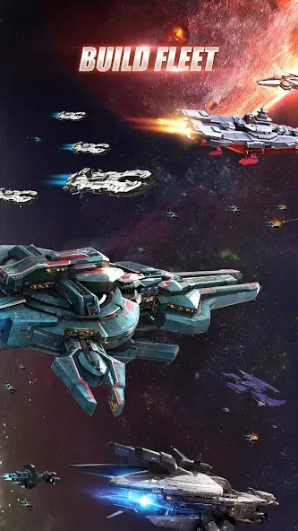 Galaxy Battleship [MOD: безлимитные ресурсы и мощный флот] на Андроид — скриншот 2