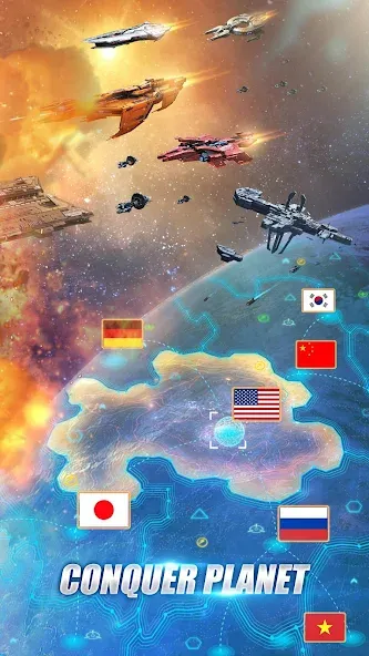 Galaxy Battleship [MOD: безлимитные ресурсы и мощный флот] на Андроид — скриншот 4