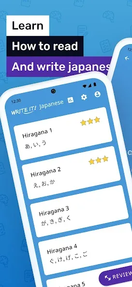 Скачать Write It! Japanese [MOD: разблокированы все уроки иероглифов] — скриншот 1