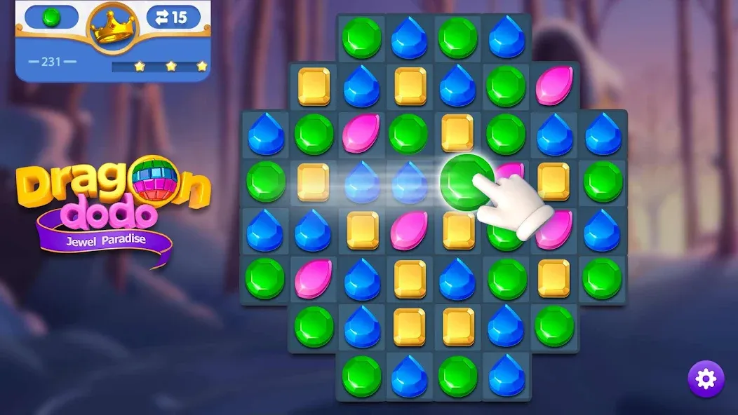 Скачать Dragondodo - Jewel Blast [MOD: безлимитные жизни и подсказки] — скриншот 5