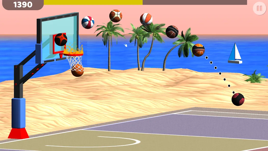 Basketball: Shooting Hoops [MOD: точные броски и много монет] на Андроид — скриншот 2