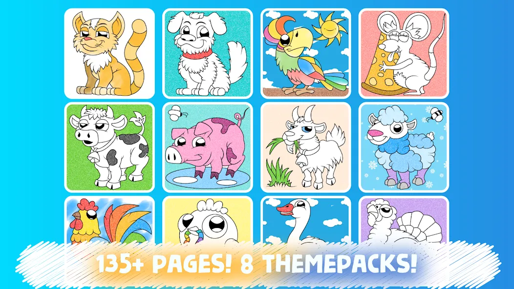 Скачать Easy coloring pages for kids [MOD: разблокированы все раскраски] на телефон — скриншот 2