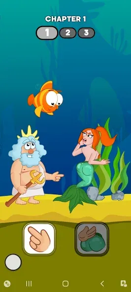Скачать Neptune vs Mermaid: Fish Prank [MOD: безлимитные монеты и рыбы] — скриншот 1