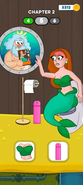 Скачать Neptune vs Mermaid: Fish Prank [MOD: безлимитные монеты и рыбы] — скриншот 3
