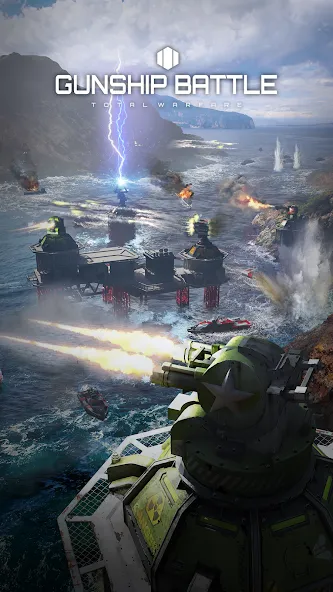 Скачать Gunship Battle Total Warfare [MOD: безлимитные ресурсы и усиленный флот] на телефон — скриншот 1
