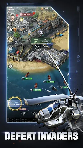 Скачать Gunship Battle Total Warfare [MOD: безлимитные ресурсы и усиленный флот] на телефон — скриншот 4