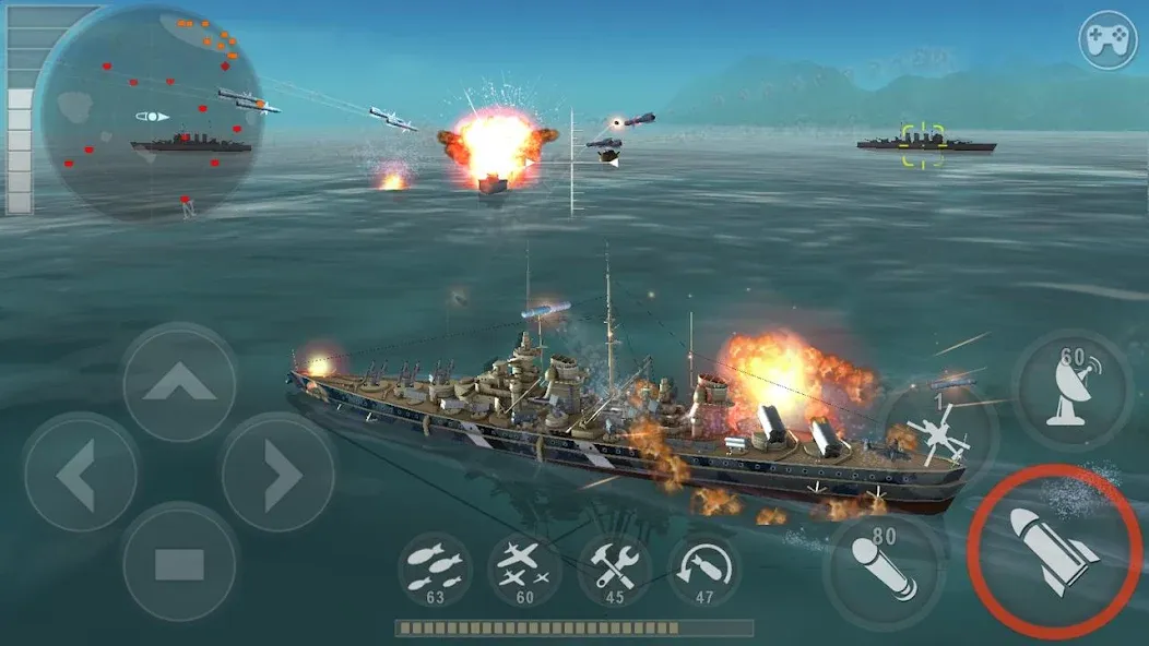 WARSHIP BATTLE:3D World War II [MOD: безлимитные деньги и боеприпасы] — Скачать бесплатно (APK) — скриншот 1