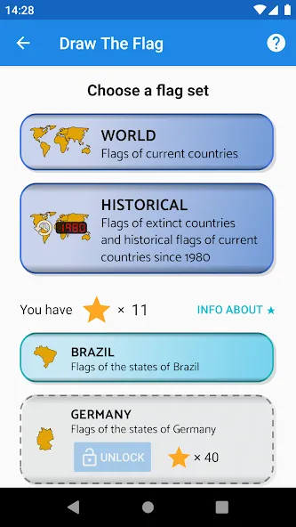 Draw The Flag - Quiz & Maker [MOD: все флаги разблокированы и без рекламы] (Бесплатно / APK) — скриншот 2