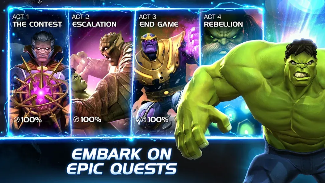 Marvel Contest of Champions [MOD: безлимитные кристаллы и усиленные герои] — Скачать бесплатно (APK) — скриншот 4