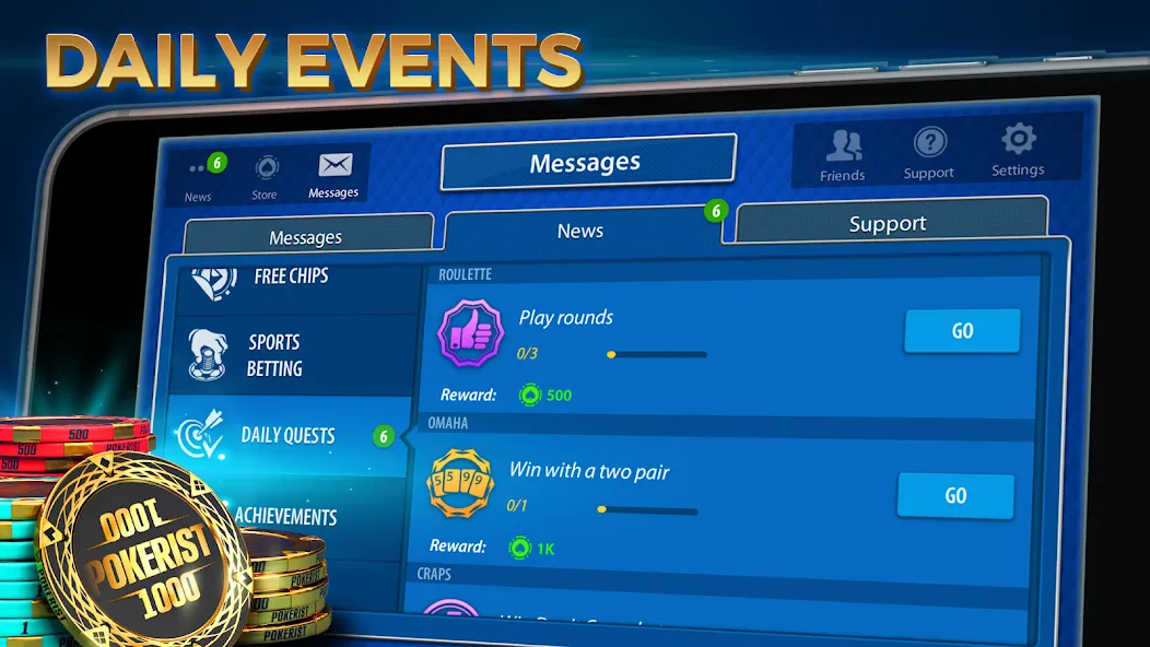Скачать взлом Texas Hold'em Poker: Pokerist [MOD: безлимитные фишки и премиум открыт] — скриншот 3