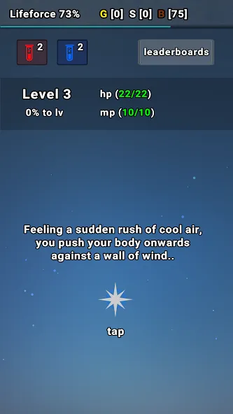 Скачать взлом Exp Minima: Relaxing Text RPG [MOD: расширенный опыт и быстрый прогресс] — скриншот 1