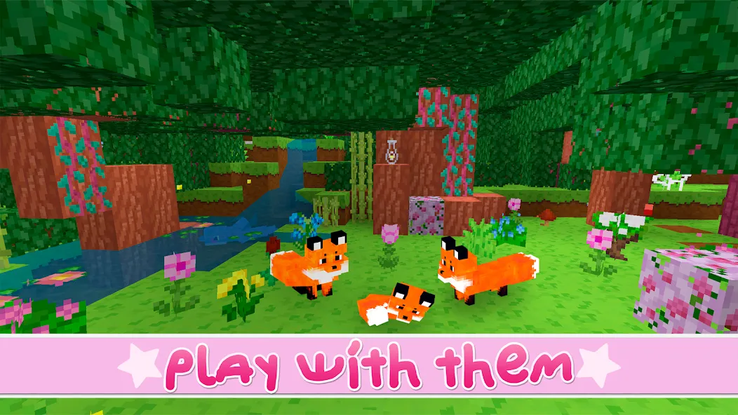 Взломанная Kawaii World - Craft and Build [MOD: новые блоки и бесплатное строительство] на Андроид — скриншот 2