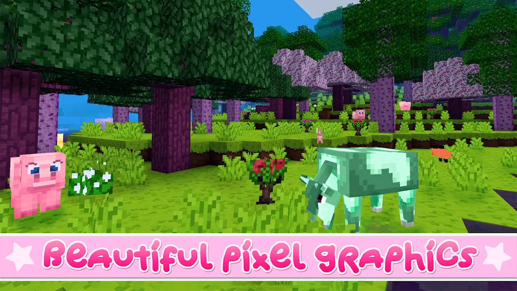 Взломанная Kawaii World - Craft and Build [MOD: новые блоки и бесплатное строительство] на Андроид — скриншот 4