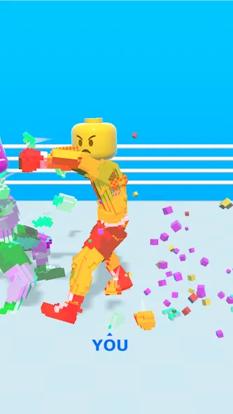 Взломанная Block Fighter: Boxing Battle [MOD: безлимитные деньги и улучшенные бойцы] на Андроид — скриншот 2