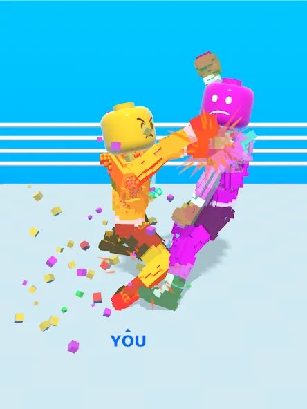 Взломанная Block Fighter: Boxing Battle [MOD: безлимитные деньги и улучшенные бойцы] на Андроид — скриншот 5