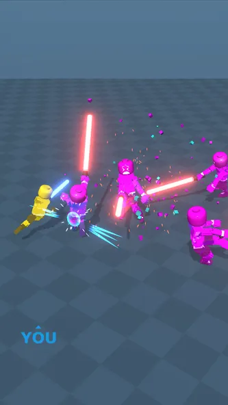 Скачать Block Gladiator 3D: sword duel [MOD: безлимитные деньги и алмазы] — скриншот 1