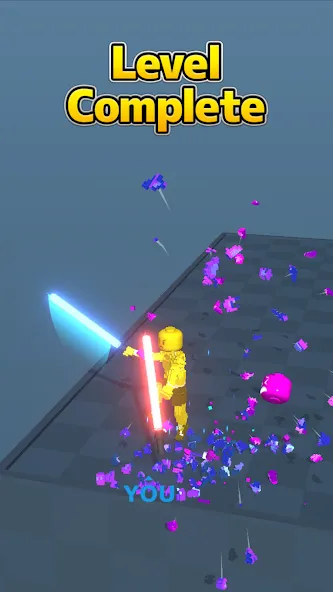 Скачать Block Gladiator 3D: sword duel [MOD: безлимитные деньги и алмазы] — скриншот 2