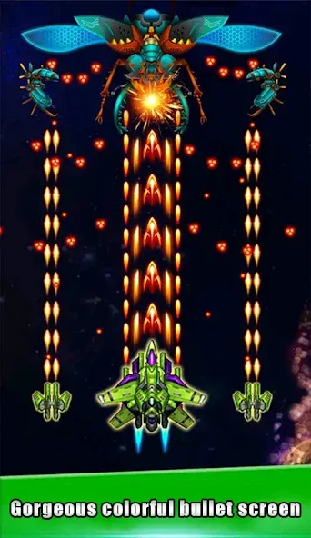 Скачать взлом Galaxy Attack - space shooting [MOD: безлимитные деньги и патроны] — скриншот 4