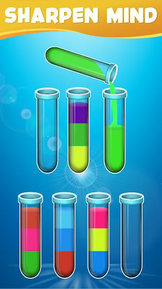 Скачать Water Sort Color Sorting games [MOD: без рекламы и все уровни открыты] — скриншот 1