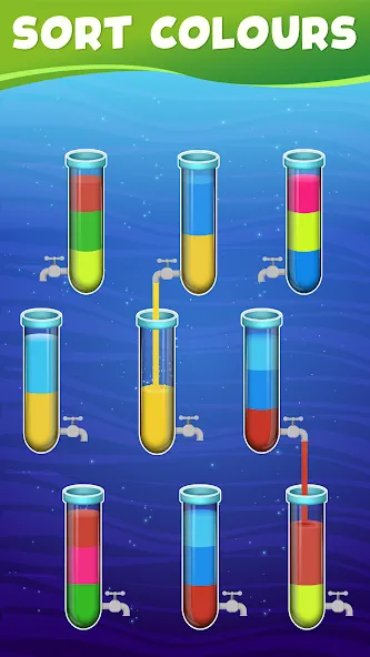 Скачать Water Sort Color Sorting games [MOD: без рекламы и все уровни открыты] — скриншот 2